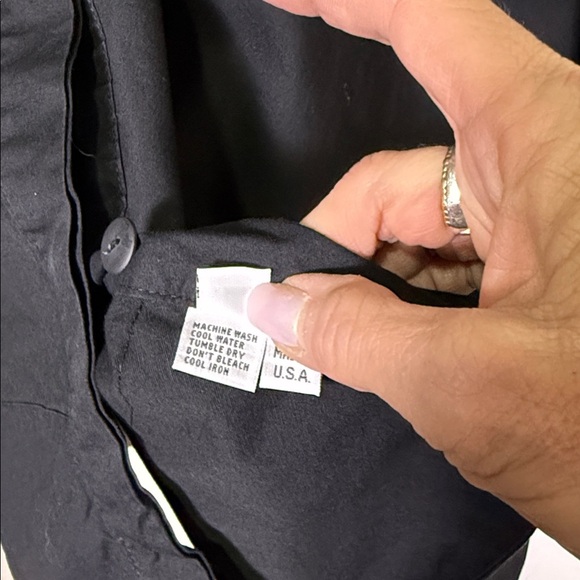 PLANET by Lauren G Black Button Down Front Mochneck Swing Top Size 1 - Picture 13 of 14